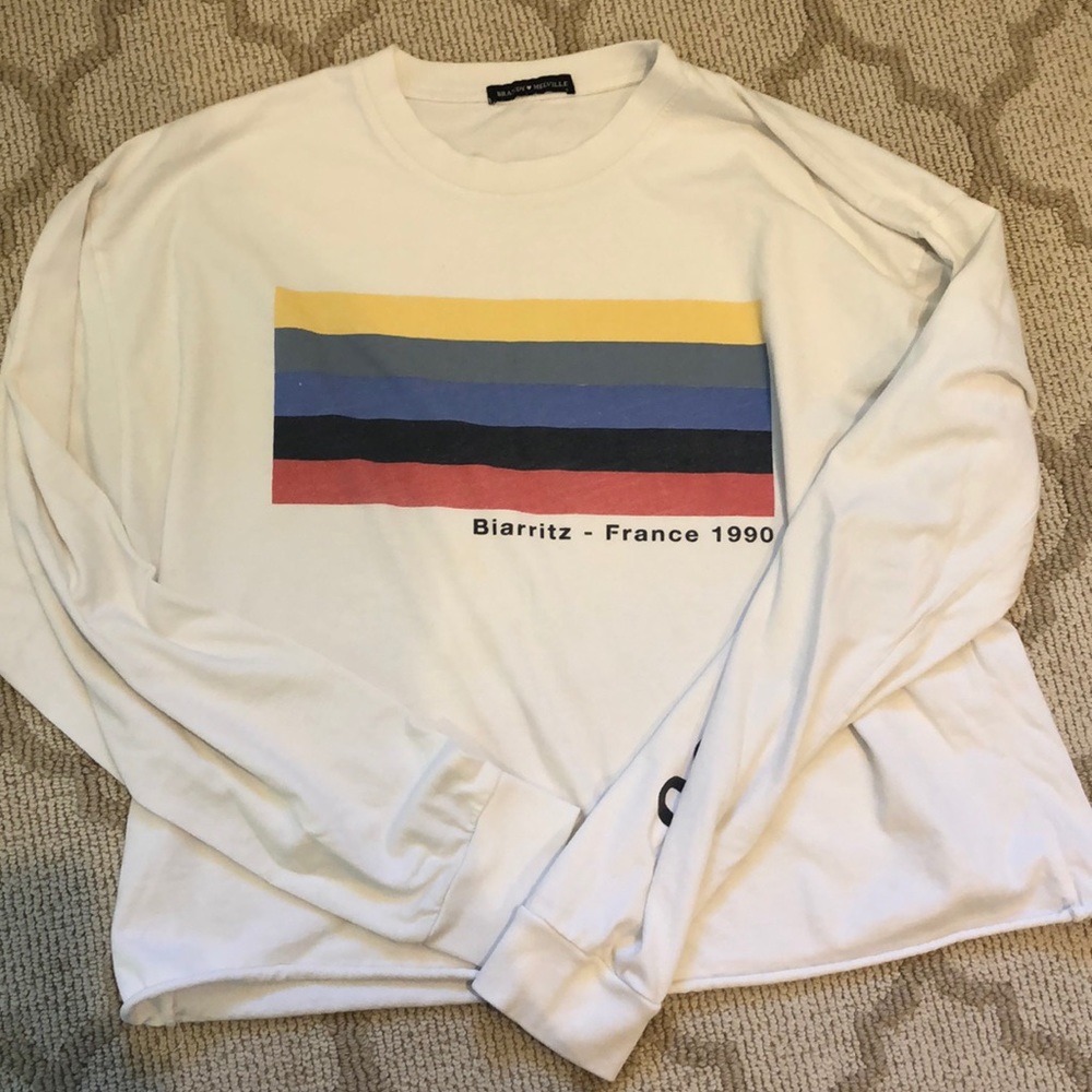 Long sleeve oversized cropped shirt
